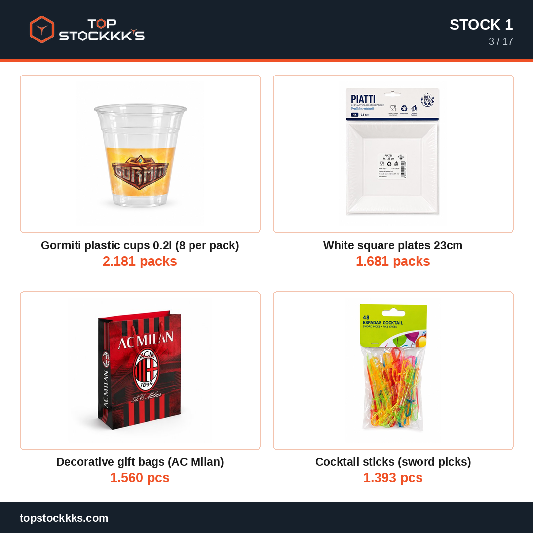 Party Program Stock Lot — 81.569 pcs — 35.000 EUR