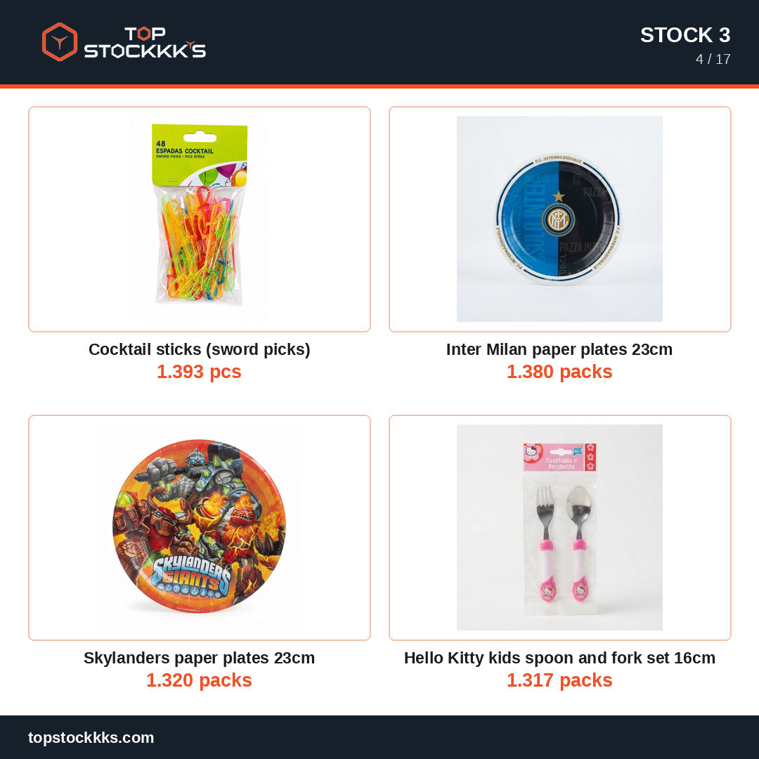 Party Program + Pallet Stock Lot — 231.569 pcs — 50.000 EUR