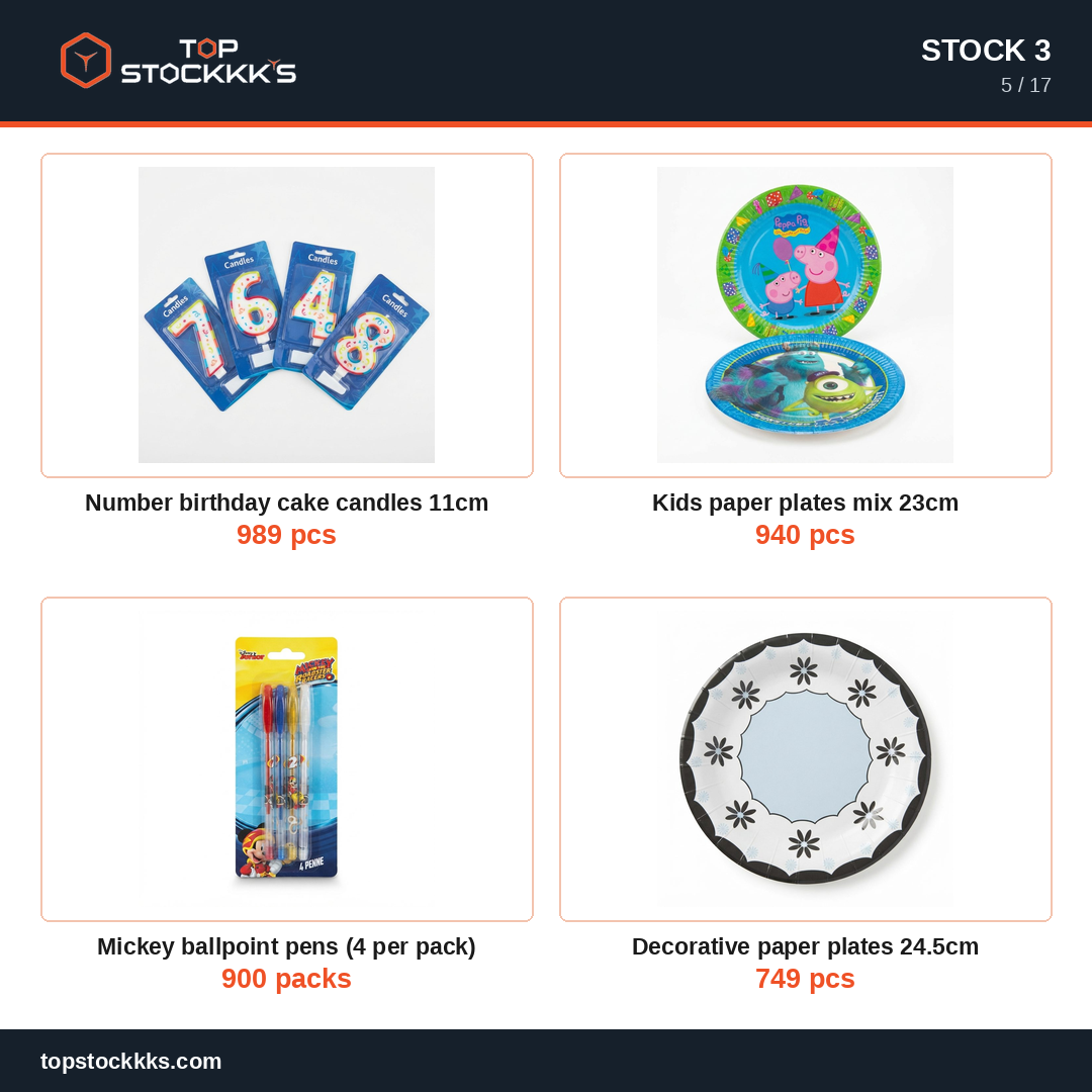 Party Program + Pallet Stock Lot — 231.569 pcs — 50.000 EUR