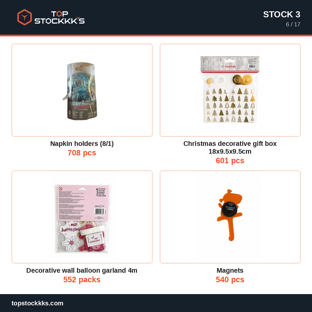 Party Program + Pallet Stock Lot — 231.569 pcs — 50.000 EUR