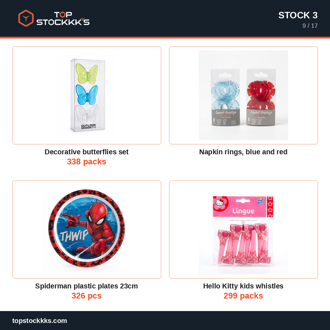Party Program + Pallet Stock Lot — 231.569 pcs — 50.000 EUR
