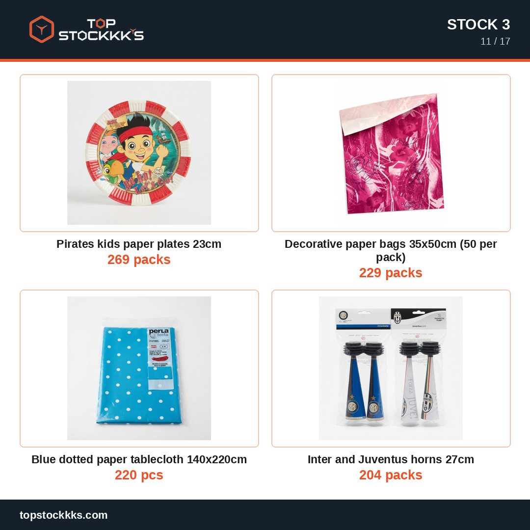 Party Program + Pallet Stock Lot — 231.569 pcs — 50.000 EUR