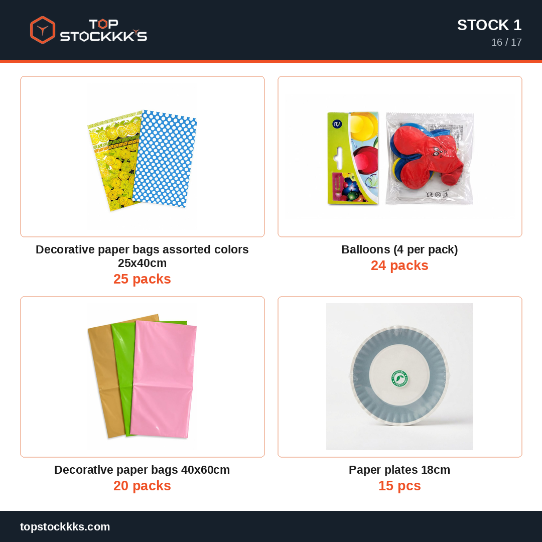 Party Program Stock Lot — 81.569 pcs — 35.000 EUR