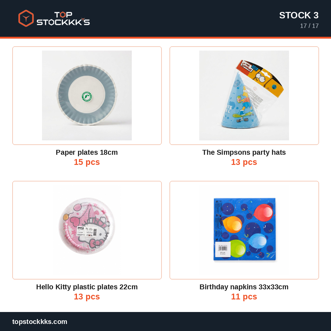 Party Program + Pallet Stock Lot — 231.569 pcs — 50.000 EUR