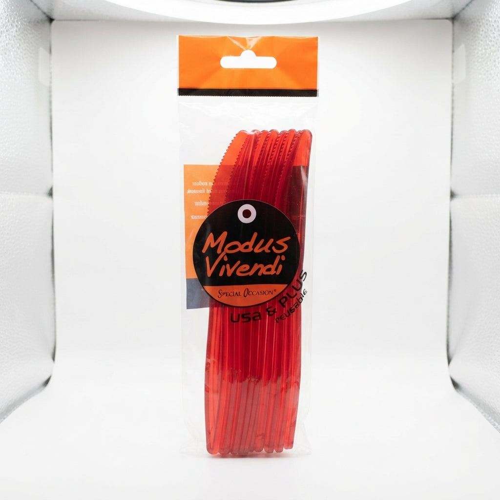 Red plastic knives - 90 pcs
