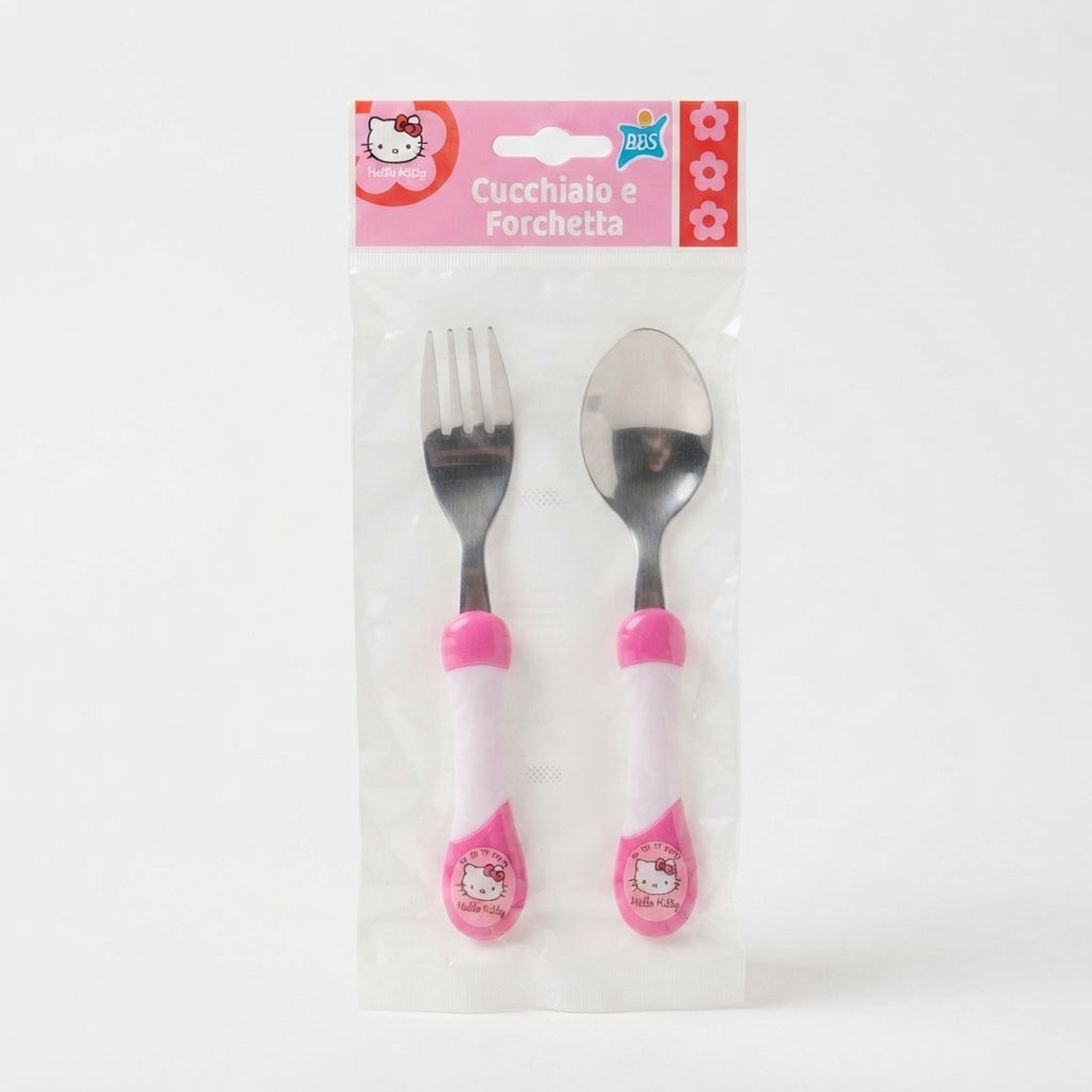Hello Kitty Kinderlöffel und -gabel 16 cm - 1317 Pakete