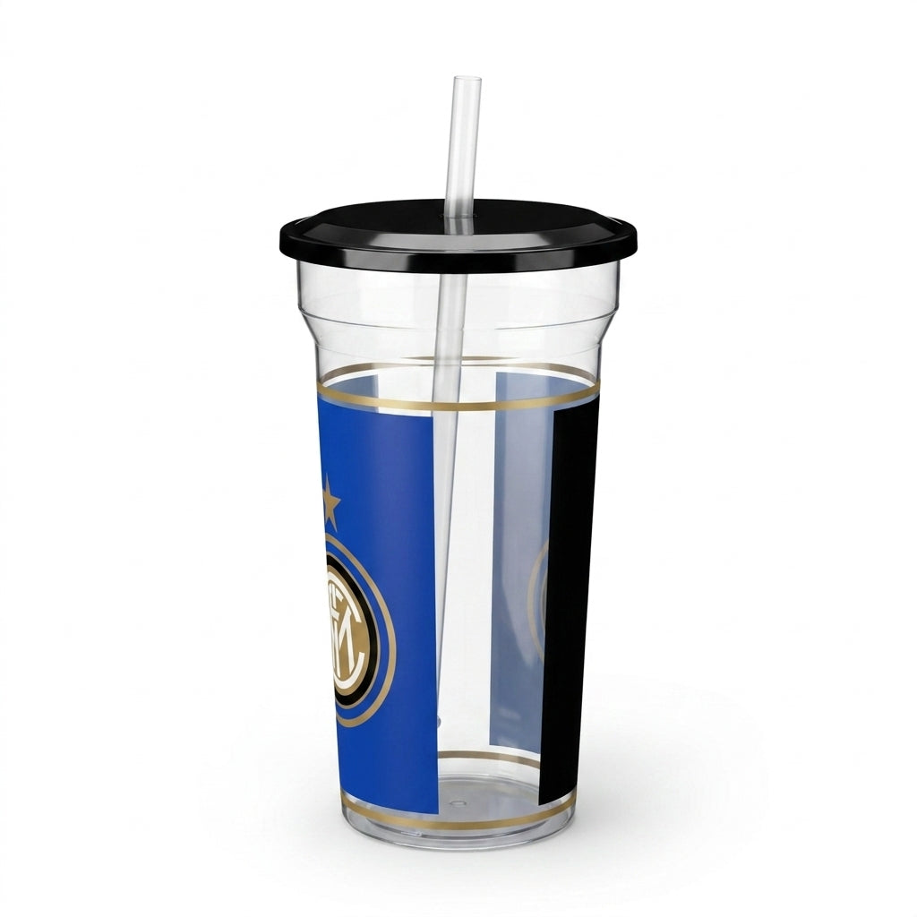Internazionale Plastikbecher mit Strohhalm 0,33 dcl - 188 Stück